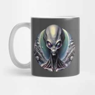 Grey Alien Dark Mug